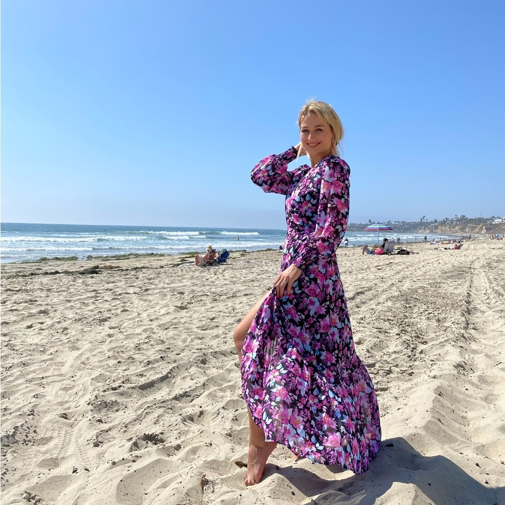 Bar III maxi long sleeve dress